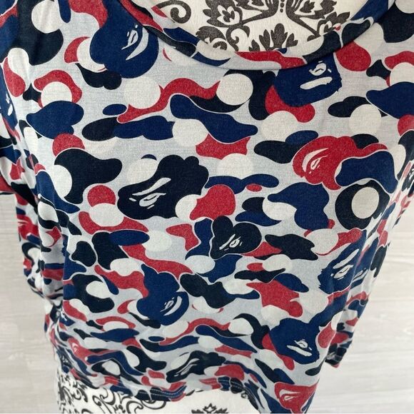 A Bathing Ape Bape Camo Logo Cropped High Low Top - Picture 3 of 8